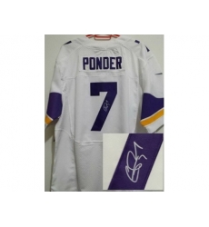 Nike Minnesota Vikings 7 Christian Ponder White Elite Signed NFL Jersey Nike Minnesota Vikings 7 Christian Ponder White Elite Signed NFL Jersey