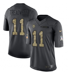Nike Vikings #11 Laquon Treadwell Black Mens Stitched NFL Limited 2016 Salute To Service Jersey Nike Vikings #11 Laquon Treadwell Black Mens Stitched NFL Limited 2016 Salute To Service Jersey