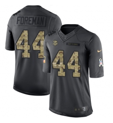 Nike Vikings #44 Chuck Foreman Black Mens Stitched NFL Limited 2016 Salute To Service Jersey Nike Vikings #44 Chuck Foreman Black Mens Stitched NFL Limited 2016 Salute To Service Jersey