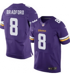 Nike Vikings #8 Sam Bradford Purple Team Color Men Stitched NFL Elite Jersey Nike Vikings #8 Sam Bradford Purple Team Color Men Stitched NFL Elite Jersey