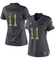 Nike Vikings #11 Laquon Treadwell Black Womens Stitched NFL Limited 2016 Salute To Service Jersey Nike Vikings #11 Laquon Treadwell Black Womens Stitched NFL Limited 2016 Salute To Service Jersey