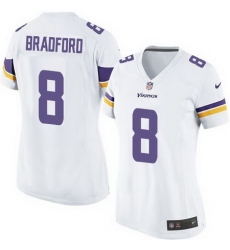 Nike Vikings #8 Sam Bradford White Women Stitched NFL Elite Jersey Nike Vikings #8 Sam Bradford White Women Stitched NFL Elite Jersey