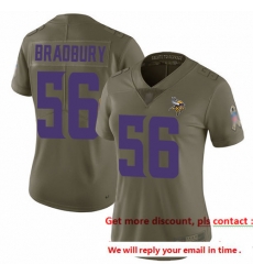 Vikings 56 Garrett Bradbury Olive Women Stitched Football Limited 2017 Salute to Service Jersey Vikings 56 Garrett Bradbury Olive Women Stitched Football Limited 2017 Salute to Service Jersey