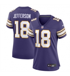Women Minnesota Vikings 18 Justin Jefferson Purple 2023 Stitched Game Jersey Run Small Women Minnesota Vikings 18 Justin Jefferson Purple 2023 Stitched Game Jersey Run Small