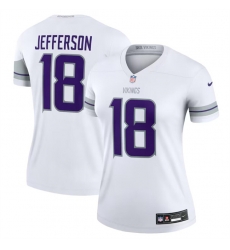 Women Minnesota Vikings 18 Justin Jefferson White Winter Warrior Limited Stitched Jersey Women Minnesota Vikings 18 Justin Jefferson White Winter Warrior Limited Stitched Jersey