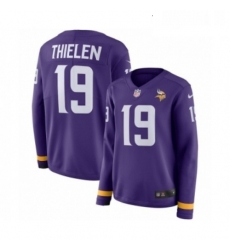 Womens Nike Minnesota Vikings 19 Adam Thielen Limited Purple Therma Long Sleeve NFL Jersey Womens Nike Minnesota Vikings 19 Adam Thielen Limited Purple Therma Long Sleeve NFL Jersey