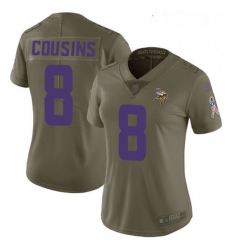 Womens Nike Minnesota Vikings 8 Kirk Cousins Limited Olive 2017 Salute to Service NFL Jersey Womens Nike Minnesota Vikings 8 Kirk Cousins Limited Olive 2017 Salute to Service NFL Jersey