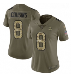 Womens Nike Minnesota Vikings 8 Kirk Cousins Limited Olive Camo 2017 Salute to Service NFL Jersey Womens Nike Minnesota Vikings 8 Kirk Cousins Limited Olive Camo 2017 Salute to Service NFL Jersey