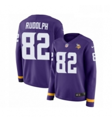 Womens Nike Minnesota Vikings 82 Kyle Rudolph Limited Purple Therma Long Sleeve NFL Jersey Womens Nike Minnesota Vikings 82 Kyle Rudolph Limited Purple Therma Long Sleeve NFL Jersey