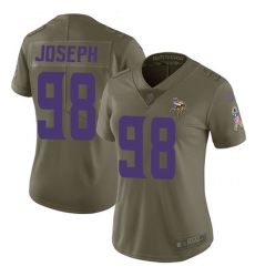 Womens Nike Vikings #98 Linval Joseph Olive Stitched NFL Limited 2017 Salute to Service Jersey Womens Nike Vikings #98 Linval Joseph Olive Stitched NFL Limited 2017 Salute to Service Jersey