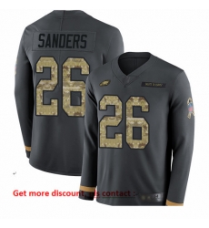 Eagles 26 Miles Sanders Anthracite Salute to Service Men Stitched Football Limited Therma Long Sleeve Jersey Eagles 26 Miles Sanders Anthracite Salute to Service Men Stitched Football Limited Therma Long Sleeve Jersey