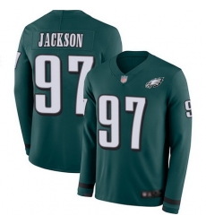 Eagles #97 Malik Jackson Midnight Green Team Color Men Stitched Football Limited Therma Long Sleeve Jersey Eagles #97 Malik Jackson Midnight Green Team Color Men Stitched Football Limited Therma Long Sleeve Jersey