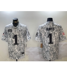 Men Philadelphia Eagles 1 Jalen Hurts 2024 F U S E Arctic Camo Salute To Service Limited Stitched Football jerseys Men Philadelphia Eagles 1 Jalen Hurts 2024 F U S E Arctic Camo Salute To Service Limited Stitched Football jerseys