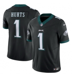 Men Philadelphia Eagles 1 Jalen Hurts Black 2023 F U S E Vapor Untouchable Limited Stitched Football Jersey Men Philadelphia Eagles 1 Jalen Hurts Black 2023 F U S E Vapor Untouchable Limited Stitched Football Jersey