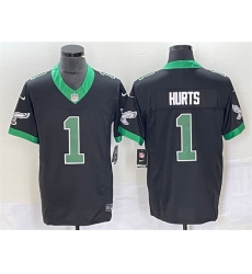 Men Philadelphia Eagles 1 Jalen Hurts Black 2023 F U S E Vapor Untouchable Stitched Football Jersey Men Philadelphia Eagles 1 Jalen Hurts Black 2023 F U S E Vapor Untouchable Stitched Football Jersey