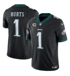 Men Philadelphia Eagles 1 Jalen Hurts Black 2023 F U S E With C Patch Vapor Untouchable Limited Stitched Football Jersey Men Philadelphia Eagles 1 Jalen Hurts Black 2023 F U S E With C Patch Vapor Untouchable Limited Stitched Football Jersey