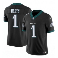 Men Philadelphia Eagles 1 Jalen Hurts Black 2024 New F U S E  Vapor Untouchable Limited Stitched Football Jersey