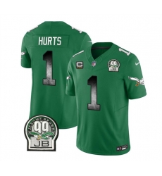 Men Philadelphia Eagles 1 Jalen Hurts Green 2023 F U S E With 3 Star C Patch Throwback Vapor Untouchable Limited Stitched Football Jersey Men Philadelphia Eagles 1 Jalen Hurts Green 2023 F U S E With 3 Star C Patch Throwback Vapor Untouchable Limited Stitched Football Jersey