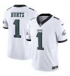 Men Philadelphia Eagles 1 Jalen Hurts White 2023 F.U.S.E. Vapor Untouchable Limited Stitched Football Jersey Men Philadelphia Eagles 1 Jalen Hurts White 2023 F.U.S.E. Vapor Untouchable Limited Stitched Football Jersey