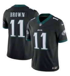 Men Philadelphia Eagles 11 A J Brown Black 2023 F U S E Vapor Untouchable Limited Stitched Football Jersey Men Philadelphia Eagles 11 A J Brown Black 2023 F U S E Vapor Untouchable Limited Stitched Football Jersey