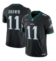 Men Philadelphia Eagles 11 A J Brown Black F U S E With 2 Star C Patch Vapor Untouchable Limited Stitched Football Jersey Men Philadelphia Eagles 11 A J Brown Black F U S E With 2 Star C Patch Vapor Untouchable Limited Stitched Football Jersey