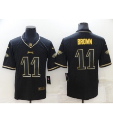 Men Philadelphia Eagles 11 A J Brown Black Gold Salute To Service Limited Stitched jersey Men Philadelphia Eagles 11 A J Brown Black Gold Salute To Service Limited Stitched jersey