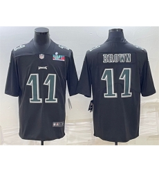 Men Philadelphia Eagles 11 A J Brown Black Green Super Bowl LVII Patch Vapor Untouchable Limited Stitched Jersey Men Philadelphia Eagles 11 A J Brown Black Green Super Bowl LVII Patch Vapor Untouchable Limited Stitched Jersey