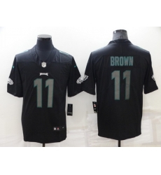 Men Philadelphia Eagles 11 A J Brown Black Impact Limited Stitched Jerse Men Philadelphia Eagles 11 A J Brown Black Impact Limited Stitched Jerse