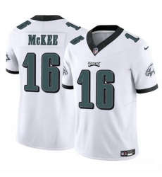 Men Philadelphia Eagles 16 Tanner McKee White 2024 F U S E Vapor Untouchable Limited Stitched Football Jersey Men Philadelphia Eagles 16 Tanner McKee White 2024 F U S E Vapor Untouchable Limited Stitched Football Jersey