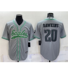 Men Philadelphia Eagles 20 Brian Dawkins Grey With Patch Cool Base Stitched Baseb Men Philadelphia Eagles 20 Brian Dawkins Grey With Patch Cool Base Stitched Baseb