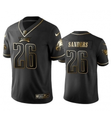 Men Philadelphia Eagles 26 Miles Sanders Black Golden Edition Stitched Football Jersey Men Philadelphia Eagles 26 Miles Sanders Black Golden Edition Stitched Football Jersey
