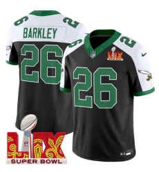 Men Philadelphia Eagles 26 Saquon Barkley Black White 2025 Super Bowl LIX Patch F U S E Vapor Untouchable Limited Stitched Football Jersey Men Philadelphia Eagles 26 Saquon Barkley Black White 2025 Super Bowl LIX Patch F U S E Vapor Untouchable Limited Stitched Football Jersey