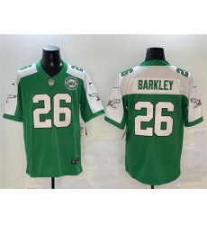 Men Philadelphia Eagles 26 Saquon Barkley Green White 2024 F U S E With Patch Vapor Untouchable Limited Stitched Football Jersey Men Philadelphia Eagles 26 Saquon Barkley Green White 2024 F U S E With Patch Vapor Untouchable Limited Stitched Football Jersey