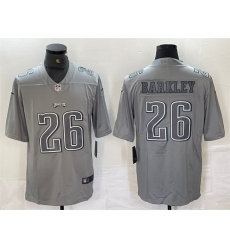 Men Philadelphia Eagles 26 Saquon Barkley Grey Atmosphere Fashion Stitched Jersey Men Philadelphia Eagles 26 Saquon Barkley Grey Atmosphere Fashion Stitched Jersey