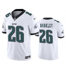 Men Philadelphia Eagles 26 Saquon Barkley White 2023 F U S E Vapor Untouchable Limited Football Stitched Jersey Men Philadelphia Eagles 26 Saquon Barkley White 2023 F U S E Vapor Untouchable Limited Football Stitched Jersey
