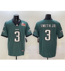 Men Philadelphia Eagles 3 Nolan Smith Jr Green 2025 Super Bowl LIX Patch New Vapor Untouchable Limited Stitched Football Jersey Men Philadelphia Eagles 3 Nolan Smith Jr Green 2025 Super Bowl LIX Patch New Vapor Untouchable Limited Stitched Football Jersey