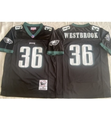 Men Philadelphia Eagles 36 Brian Westbrook Black Throwback Stitched Football Jersey Men Philadelphia Eagles 36 Brian Westbrook Black Throwback Stitched Football Jersey