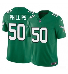 Men Philadelphia Eagles 50 Jaelan Phillips Kelly Green 2025 F U S E Vapor Untouchable Limited Throwback Stitched Football Jersey Men Philadelphia Eagles 50 Jaelan Phillips Kelly Green 2025 F U S E Vapor Untouchable Limited Throwback Stitched Football Jersey