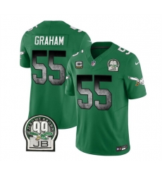 Men Philadelphia Eagles 55 Brandon Graham Green 2023 F U S E With 4 Star C Patch Throwback Vapor Untouchable Limited Stitched Football Jersey Men Philadelphia Eagles 55 Brandon Graham Green 2023 F U S E With 4 Star C Patch Throwback Vapor Untouchable Limited Stitched Football Jersey