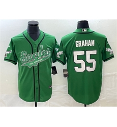 Men Philadelphia Eagles 55 Brandon Graham Green Cool Base Stitched Baseball Jersey Men Philadelphia Eagles 55 Brandon Graham Green Cool Base Stitched Baseball Jersey