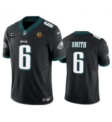 Men Philadelphia Eagles 6 DeVonta Smith Black 2023 F U S E With 1 Star C Patch And John Madden Patch Vapor Limited Stitched Football Jersey Men Philadelphia Eagles 6 DeVonta Smith Black 2023 F U S E With 1 Star C Patch And John Madden Patch Vapor Limited Stitched Football Jersey