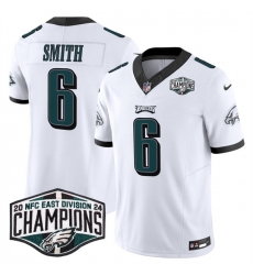 Men Philadelphia Eagles 6 DeVonta Smith White 2024 NFC East Champions F U S E Vapor Untouchable Limited Stitched Football Jersey Men Philadelphia Eagles 6 DeVonta Smith White 2024 NFC East Champions F U S E Vapor Untouchable Limited Stitched Football Jersey