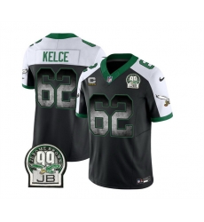 Men Philadelphia Eagles 62 Jason Kelce Black White 2023 F U S E With 4 Star C Patch Throwback Vapor Untouchable Limited Stitched Football Jersey Men Philadelphia Eagles 62 Jason Kelce Black White 2023 F U S E With 4 Star C Patch Throwback Vapor Untouchable Limited Stitched Football Jersey