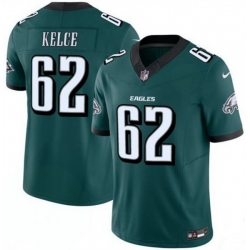 Men Philadelphia Eagles 62 Jason Kelce Green 2024 F U S E  Vapor Untouchable Limited Throwback Stitched Football Jersey