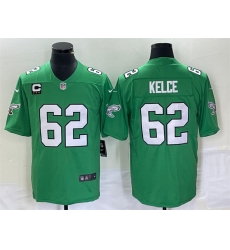 Men Philadelphia Eagles 62 Jason Kelce Green Vapor Limited With C Patch Stitched Football Jersey Men Philadelphia Eagles 62 Jason Kelce Green Vapor Limited With C Patch Stitched Football Jersey