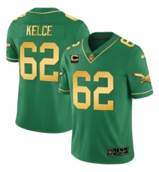 Men Philadelphia Eagles 62 Jason Kelce Green gold black Vapor Untouchable Limited Stitched Football Jersey Men Philadelphia Eagles 62 Jason Kelce Green gold black Vapor Untouchable Limited Stitched Football Jersey