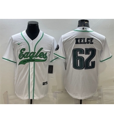 Men Philadelphia Eagles 62 Jason Kelce White With Patch Cool Base Stitched Baseball Jersey Men Philadelphia Eagles 62 Jason Kelce White With Patch Cool Base Stitched Baseball Jersey