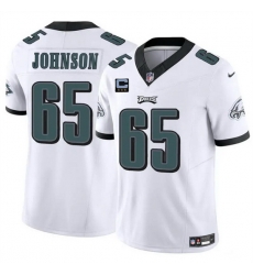 Men Philadelphia Eagles 65 Lane Johnson White F U S E With 3 Star C Patch Vapor Untouchable Limited Stitched Football Jersey Men Philadelphia Eagles 65 Lane Johnson White F U S E With 3 Star C Patch Vapor Untouchable Limited Stitched Football Jersey