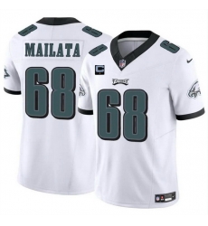 Men Philadelphia Eagles 68 Jordan Mailata White F U S E With 1 Star C Patch Vapor Untouchable Limited Stitched Football Jersey Men Philadelphia Eagles 68 Jordan Mailata White F U S E With 1 Star C Patch Vapor Untouchable Limited Stitched Football Jersey