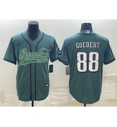 Men Philadelphia Eagles 88 Dallas Goedert Green With Patch Cool Base Stitched Baseball Jersey Men Philadelphia Eagles 88 Dallas Goedert Green With Patch Cool Base Stitched Baseball Jersey
